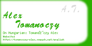 alex tomanoczy business card